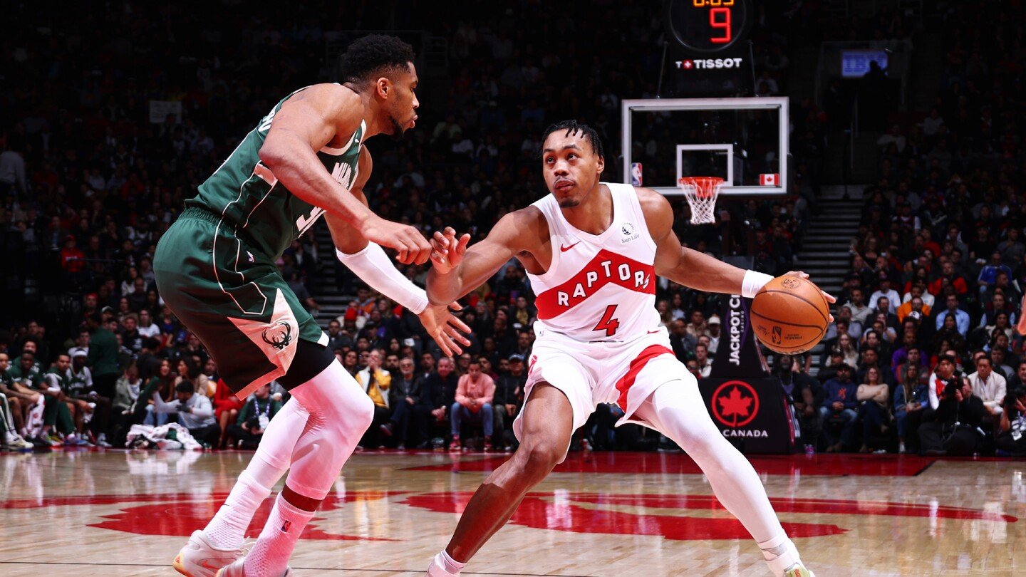 Destaques da NBA 2025-26: Toronto Raptors 128, Milwaukee Bucks 100